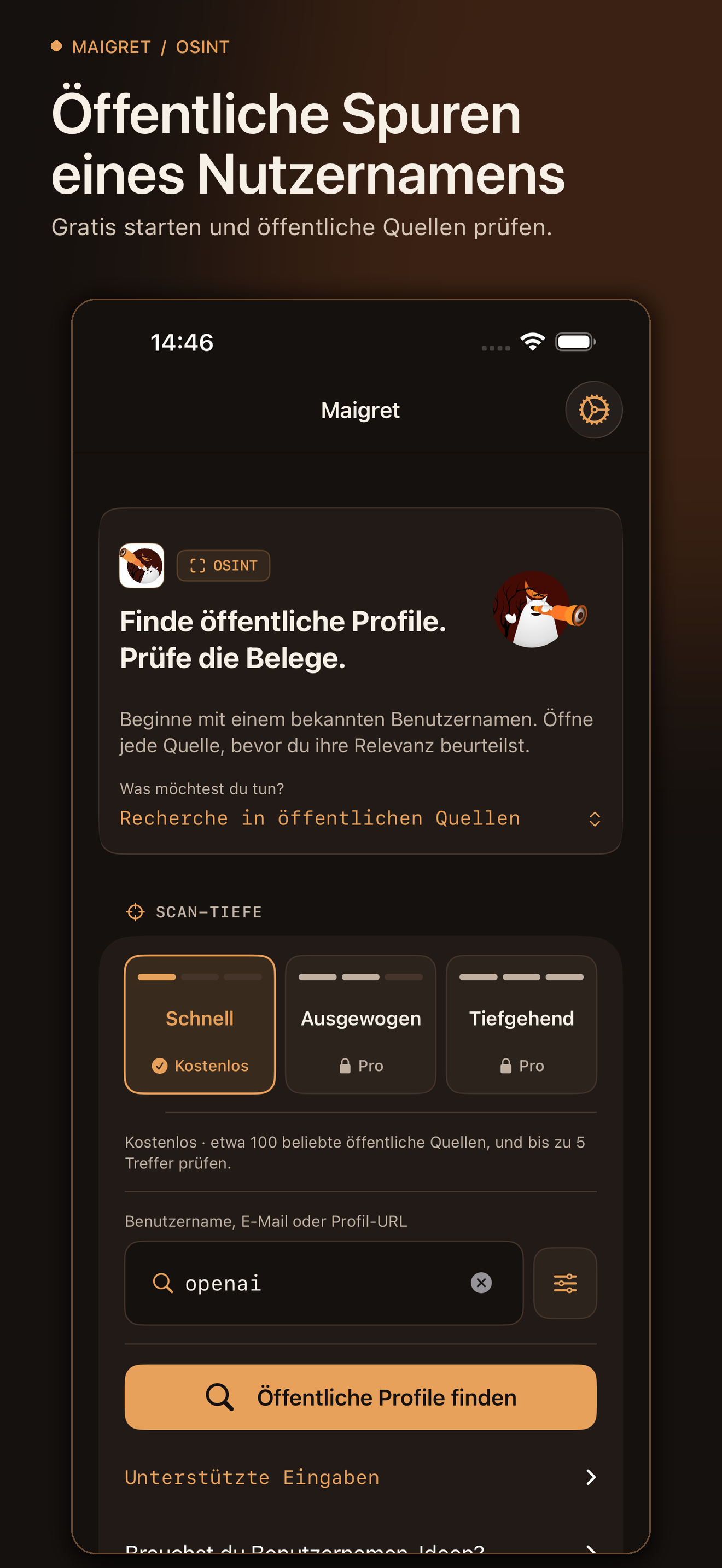 Maigret App 3.1 preview screenshot