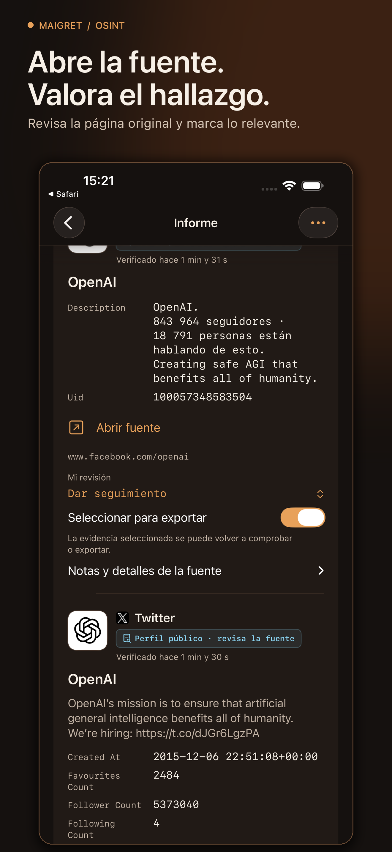 Maigret App 3.1 preview screenshot