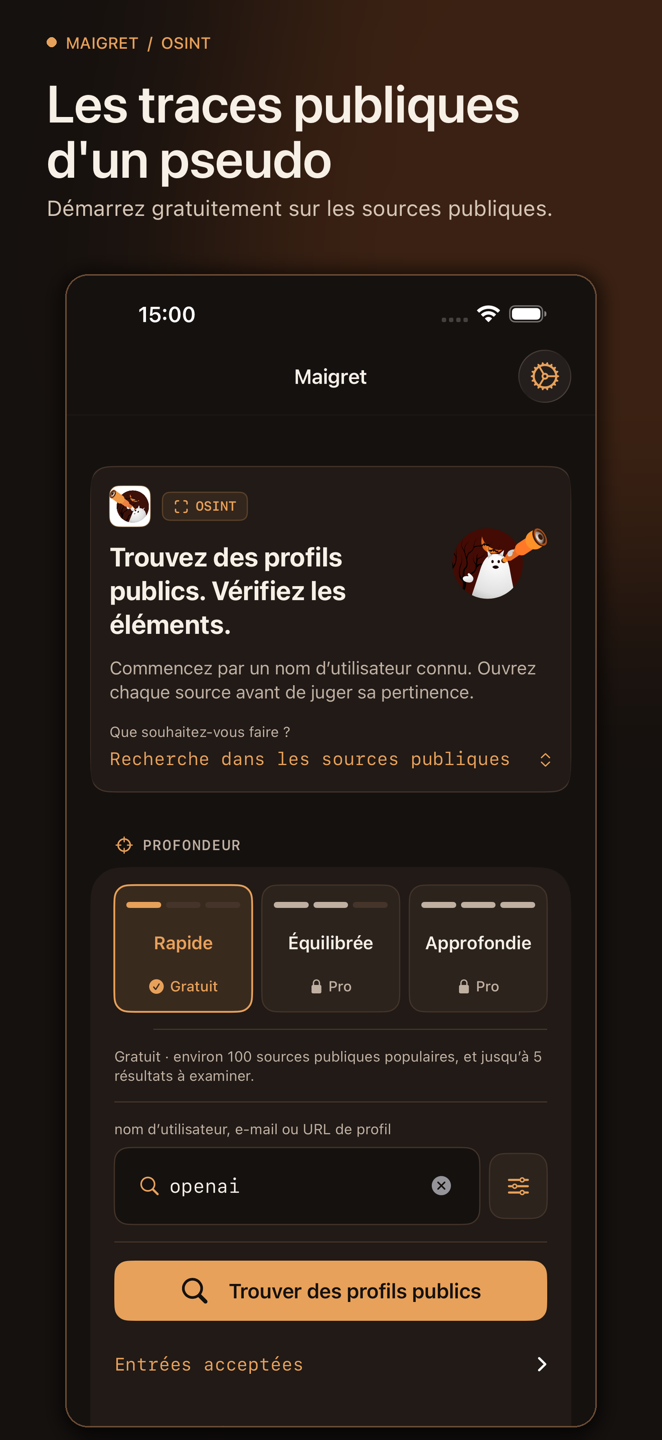 Maigret App 3.1 preview screenshot