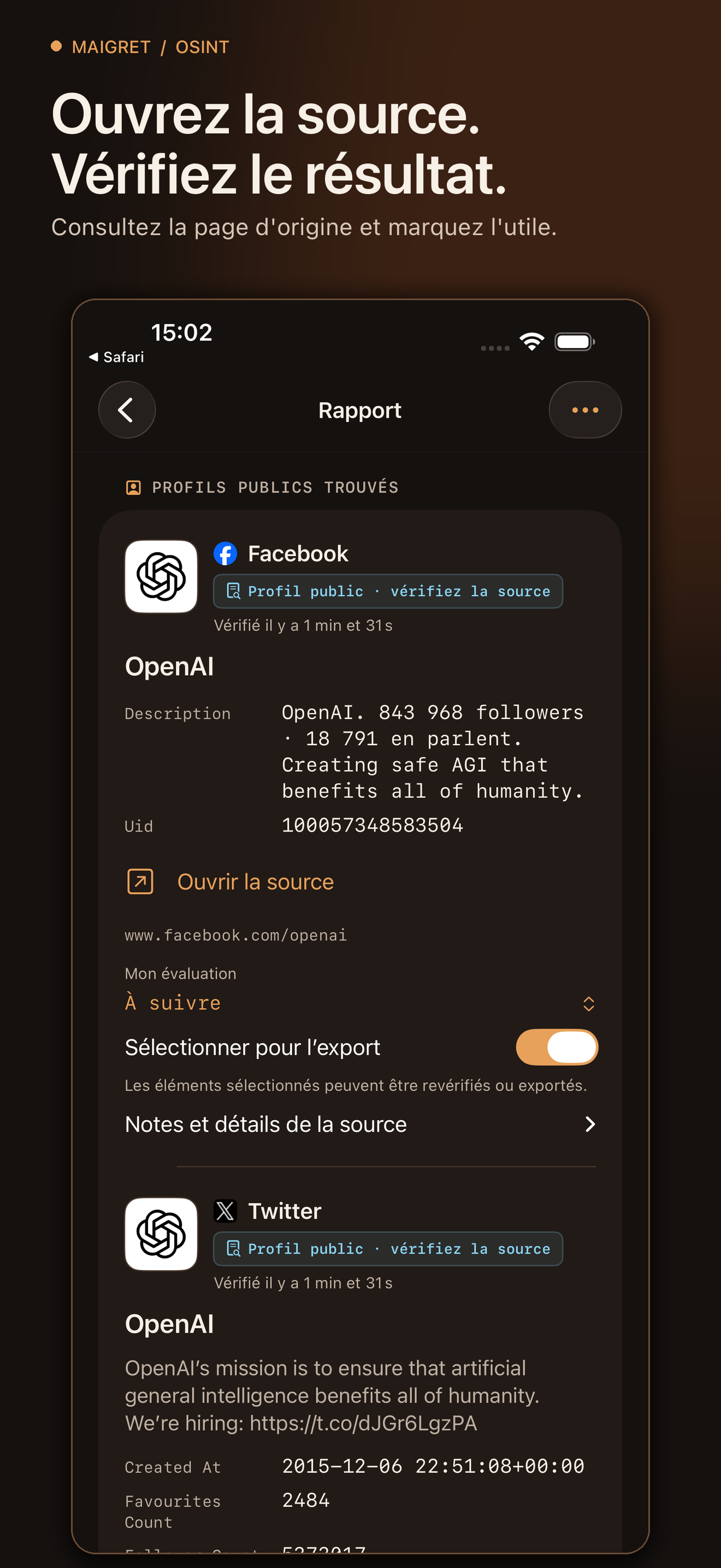 Maigret App 3.1 preview screenshot